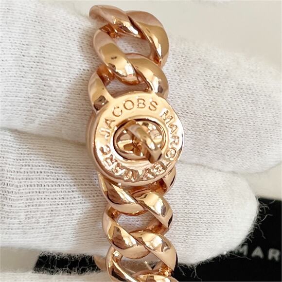 MARC JACOBS RoseGold Tone Katie Logo Link Bracelet NWT - Picture 8 of 9